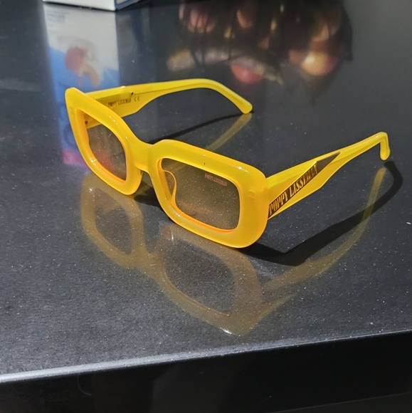 Vibrant Yellow Rectangular Sunglasses - Picture 7 of 8